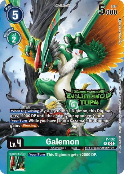 Galemon August 2024 Evolution Cup Top 4 P-132 P Digimon Promotion Cards Digimon card