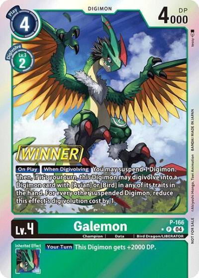Galemon Store Tournament 2025 Vol1 Winner Pack P-166 P Digimon Promotion Cards Digimon card
