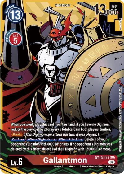 Gallantmon Alternate Art BT13-111 SEC Versus Royal Knights Digimon card