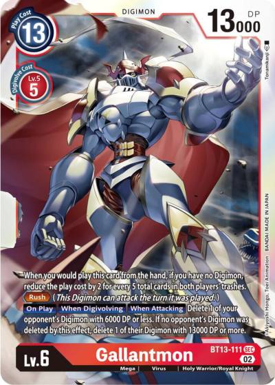 Gallantmon BT13-111 SEC Versus Royal Knights Digimon card