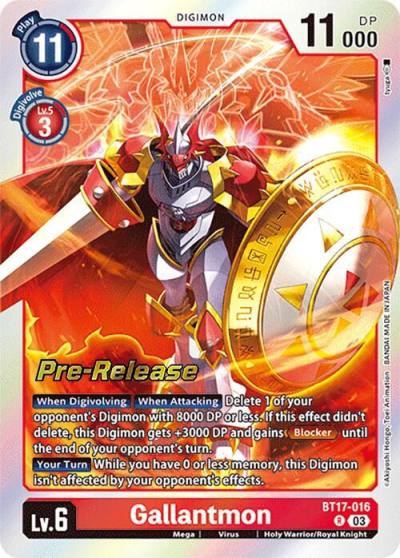 Gallantmon BT17-016 R Secret Crisis Pre-Release Cards Digimon card