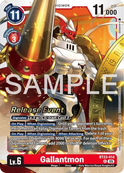 Gallantmon BT23-014 R Hackers' Slumber Release Event Cards Digimon card