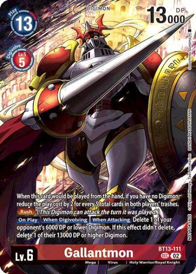 Gallantmon Limited Card Pack BT13-111 SEC World Convergence Digimon card