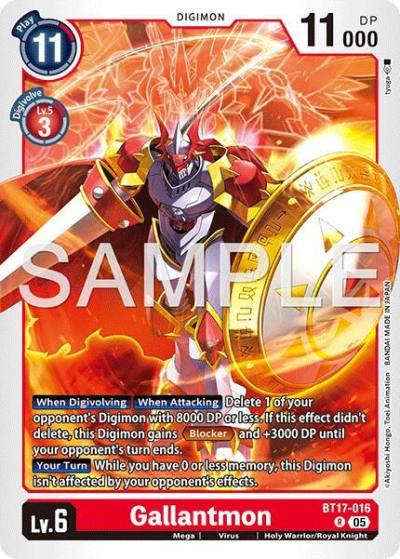 Gallantmon Reprint BT17-016 R Advanced Booster Digimon Generation Digimon card