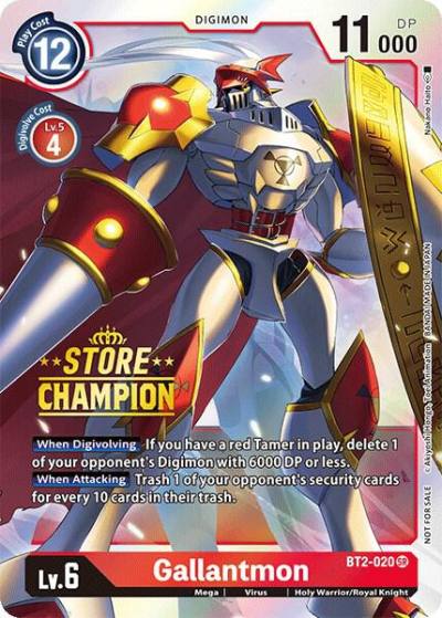 Gallantmon Store Champion BT2-020 SR Release Special Booster 1.0 Digimon card