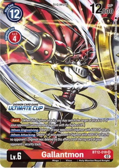 Gallantmon Ultimate Cup BT12-018 SR Across Time Digimon card