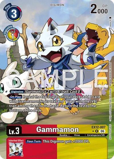 Gammamon Box Topper EX12-007 R Digital World Shambala Digimon card