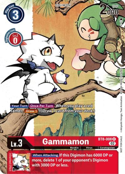 Gammamon Digimon Illustration Competition Pack 2022 BT8-008 R Dimensional Phase Digimon card