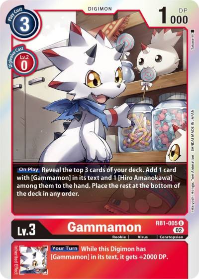 Gammamon RB1-005 U Resurgence Booster Digimon card