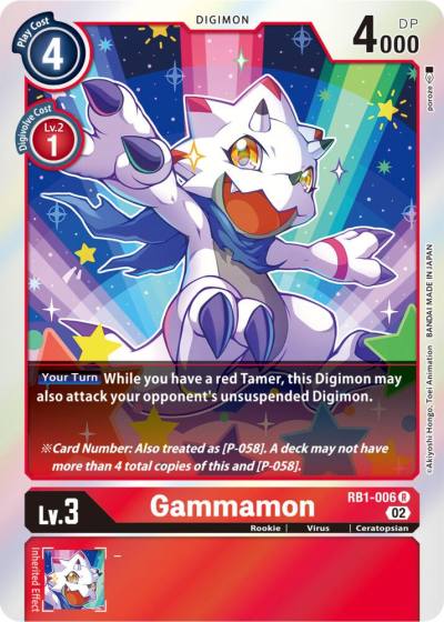 Gammamon RB1-006 R Resurgence Booster Digimon card