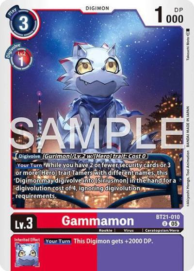 Gammamon Reprint BT21-010 U Advanced Booster Digimon Generation Digimon card