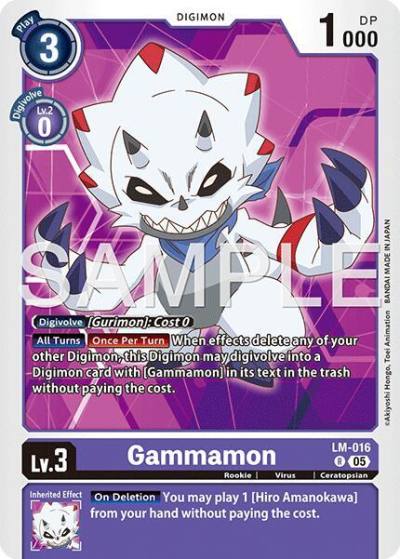 Gammamon Reprint LM-016 R Advanced Booster Digimon Generation Digimon card