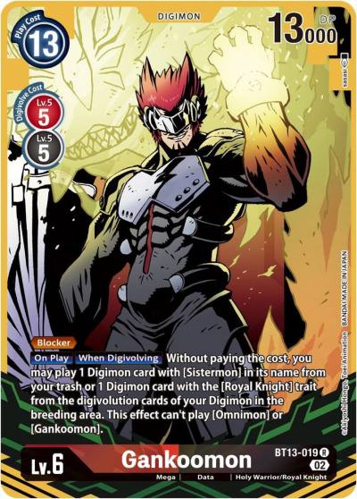 Gankoomon Alternate Art BT13-019 R Versus Royal Knights Digimon card