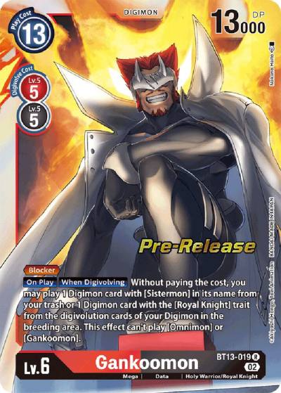 Gankoomon BT13-019 R Versus Royal Knights Pre-Release Cards Digimon card