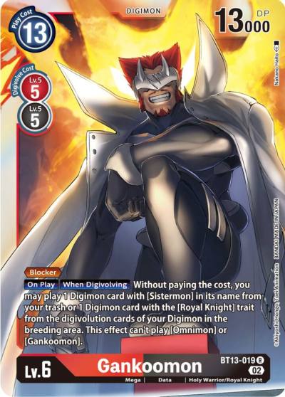 Gankoomon BT13-019 R Versus Royal Knights Digimon card