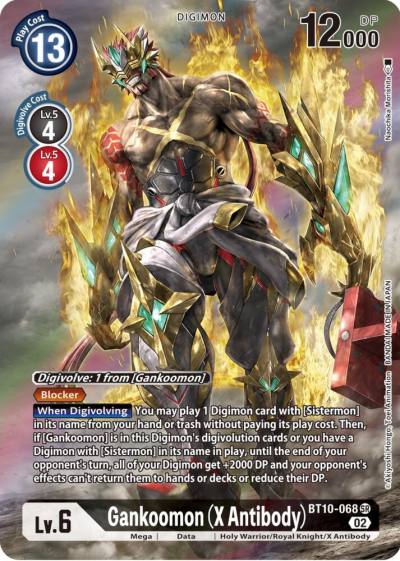 Gankoomon X Antibody Alternate Art BT10-068 SR Xros Encounter Digimon card