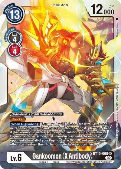 Gankoomon X Antibody BT10-068 SR Xros Encounter Digimon card