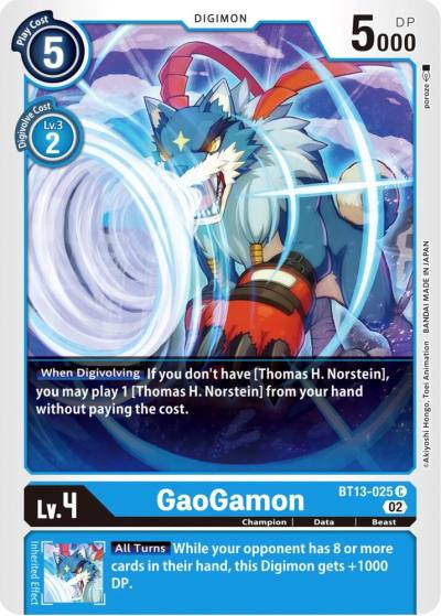 GaoGamon BT13-025 C Versus Royal Knights Digimon card