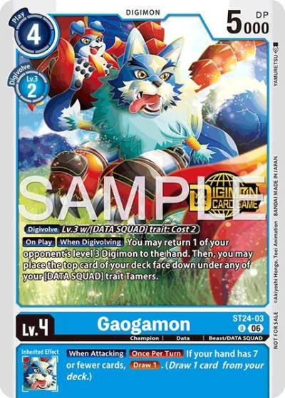 Gaogamon Welcome Tamers Pack Vol2 ST24-03 U Starter Deck 24: Data Squad Release Event Cards Digimon card