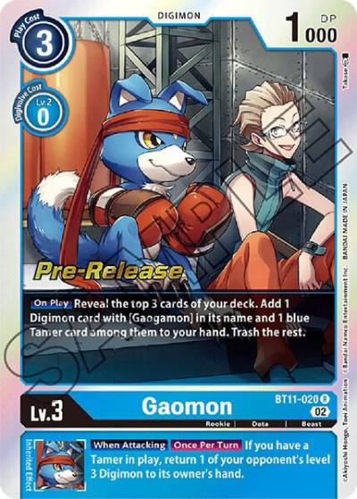 Gaomon BT11-020 R Dimensional Phase Pre-Release Cards Digimon card