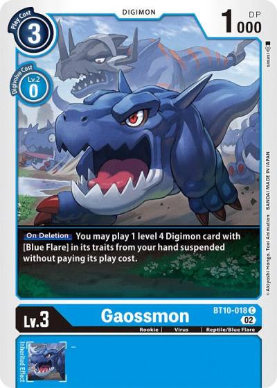 Gaossmon BT10-018 C Xros Encounter Digimon card