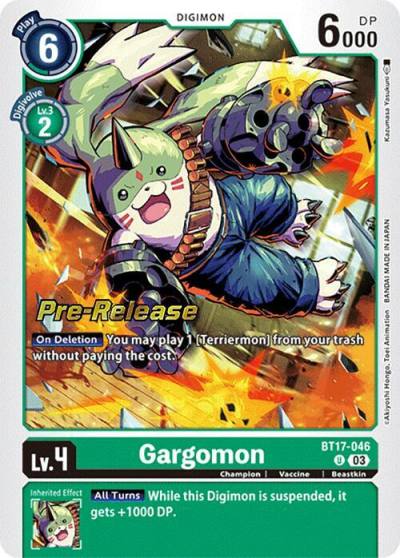 Gargomon BT17-046 U Secret Crisis Pre-Release Cards Digimon card