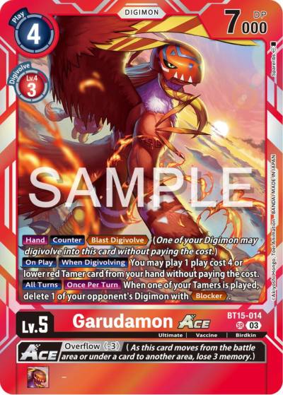 Garudamon ACE BT15-014 SR Exceed Apocalypse Digimon card