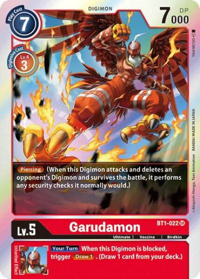 Garudamon BT1-022 SR Release Special Booster 1.0 Digimon card