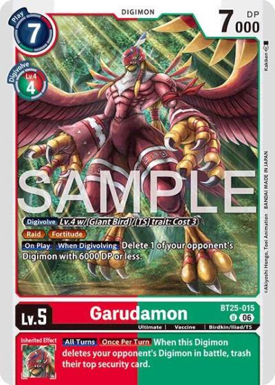 Garudamon BT25-015 U Dual Revolution Digimon card