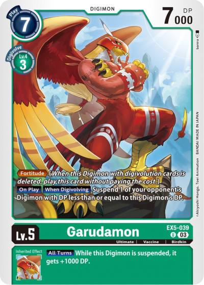 Garudamon EX5-039 U Animal Colosseum Digimon card