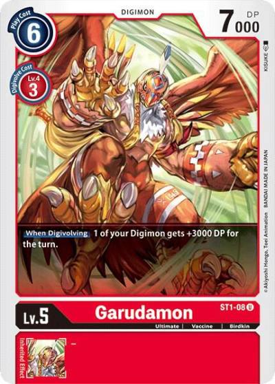 Garudamon ST1-08 U Starter Deck 01: Gaia Red Digimon card