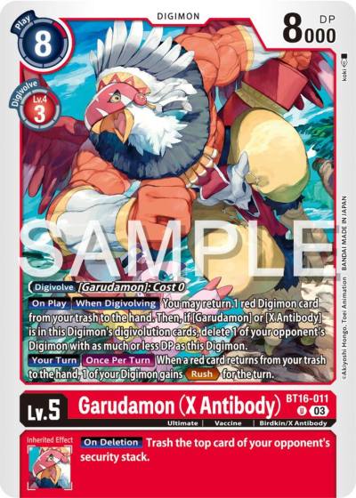 Garudamon X Antibody BT16-011 U Beginning Observer Digimon card