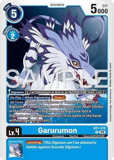 Garurumon AD1-010 R Advanced Booster Digimon Generation Digimon card