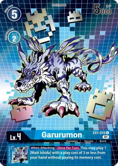 Garurumon Alternate Art EX1-015 U Classic Collection Digimon card