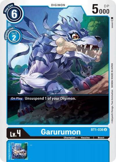 Garurumon BT1-036 U Release Special Booster 1.0 Digimon card