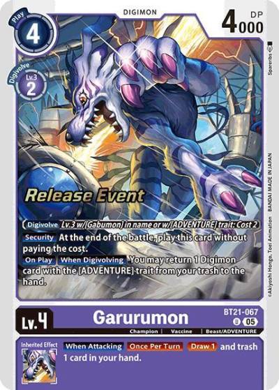 Garurumon BT21-067 U World Convergence Release Event Cards Digimon card
