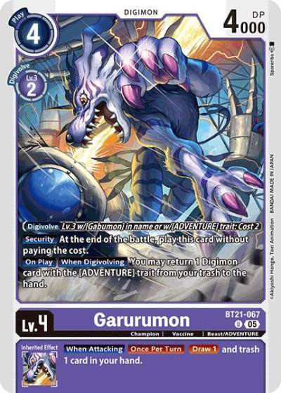 Garurumon BT21-067 U World Convergence Digimon card