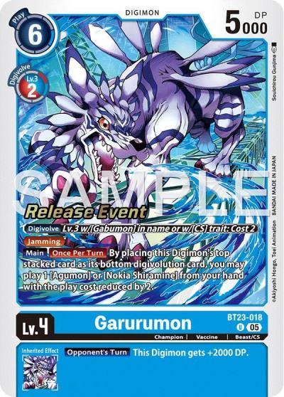 Garurumon BT23-018 U Hackers' Slumber Release Event Cards Digimon card