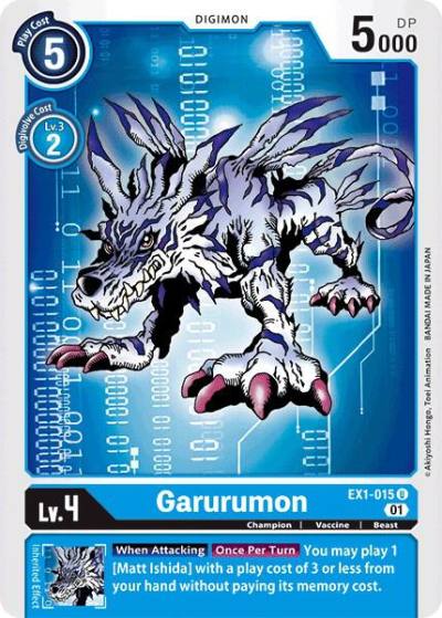 Garurumon EX1-015 U Classic Collection Digimon card