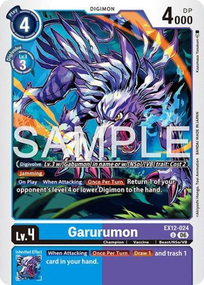 Garurumon EX12-024 U Digital World Shambala Digimon card