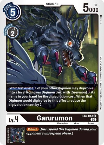 Garurumon EX4-043 C Alternative Being Booster Digimon card