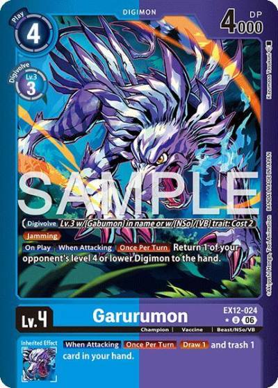 Garurumon Limited Foil EX12-024 U Digital World Shambala Digimon card