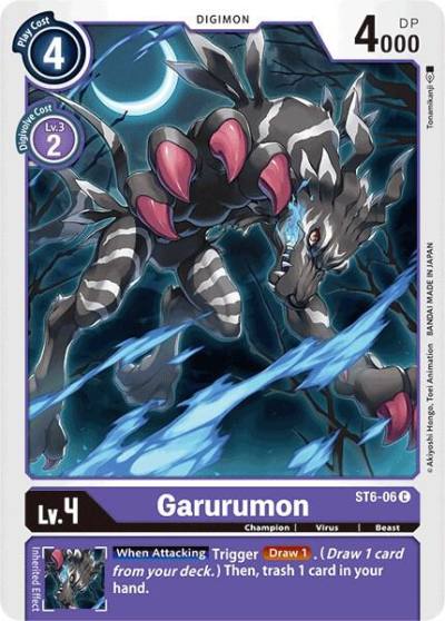 Garurumon ST6-06 C Starter Deck 06: Venomous Violet Digimon card