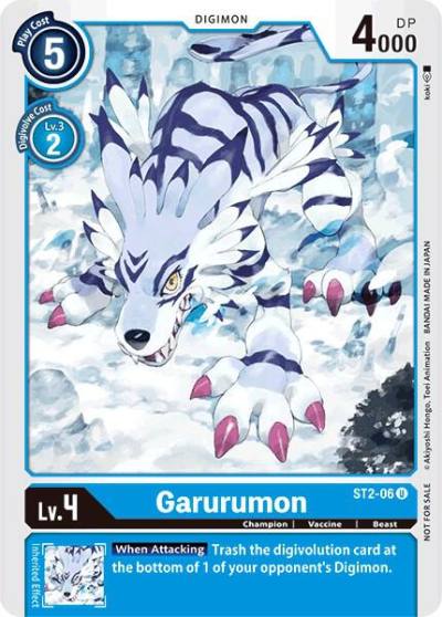 Garurumon Tamer Party Promo ST2-06 U Starter Deck 02: Cocytus Blue Digimon card