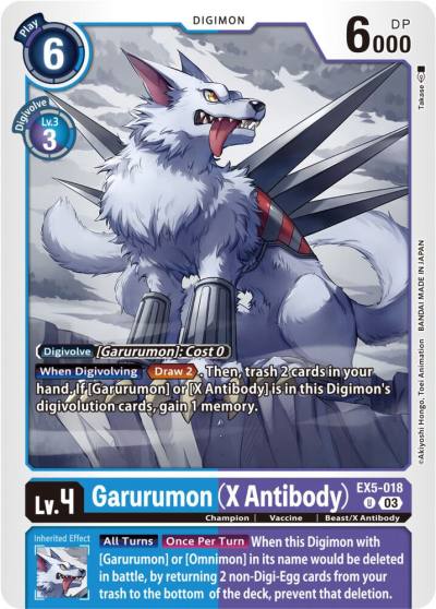 Garurumon X Antibody EX5-018 U Animal Colosseum Digimon card