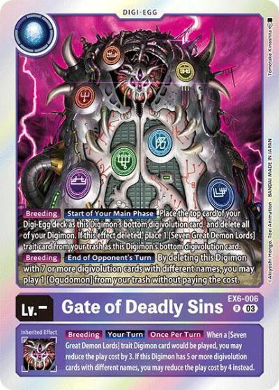 Gate of Deadly Sins EX6-006 R Infernal Ascension Digimon card