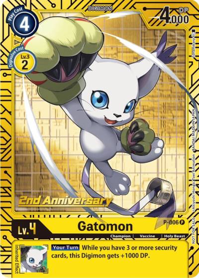 Gatomon 2nd Anniversary Card Set P-006 P Digimon Promotion Cards Digimon card
