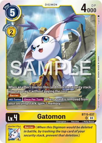 Gatomon BT15-037 SR Exceed Apocalypse Digimon card