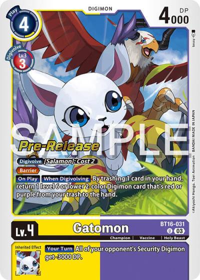 Gatomon BT16-031 U Beginning Observer Pre-Release Cards Digimon card