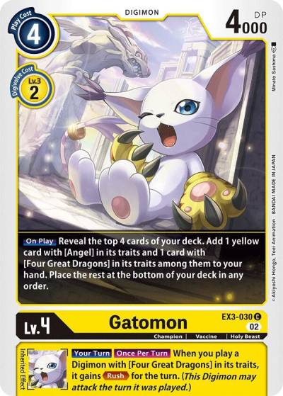 Gatomon EX3-030 C Draconic Roar Digimon card